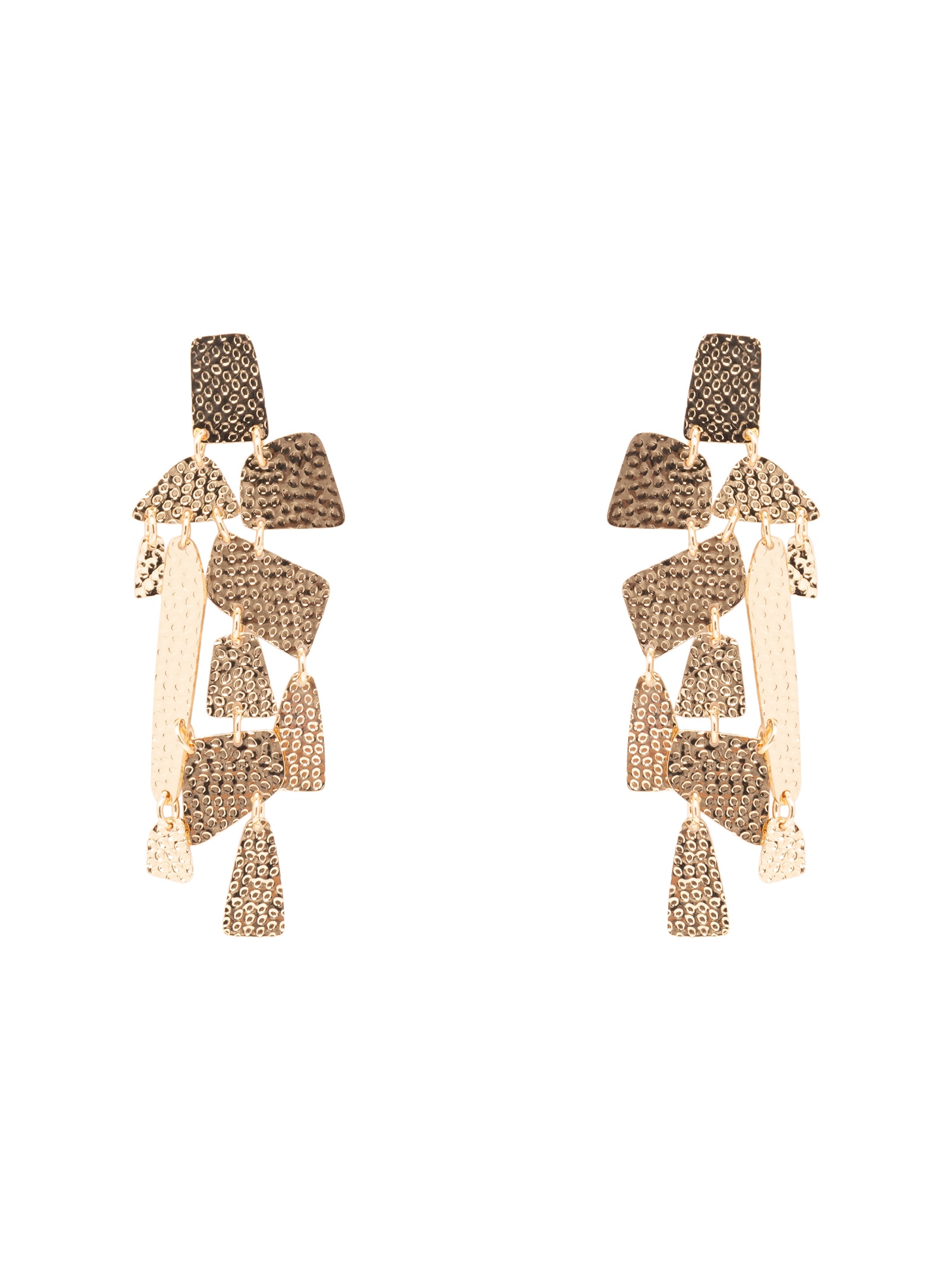 Brinco Feminino Longo Texturizado Dourado Market 33