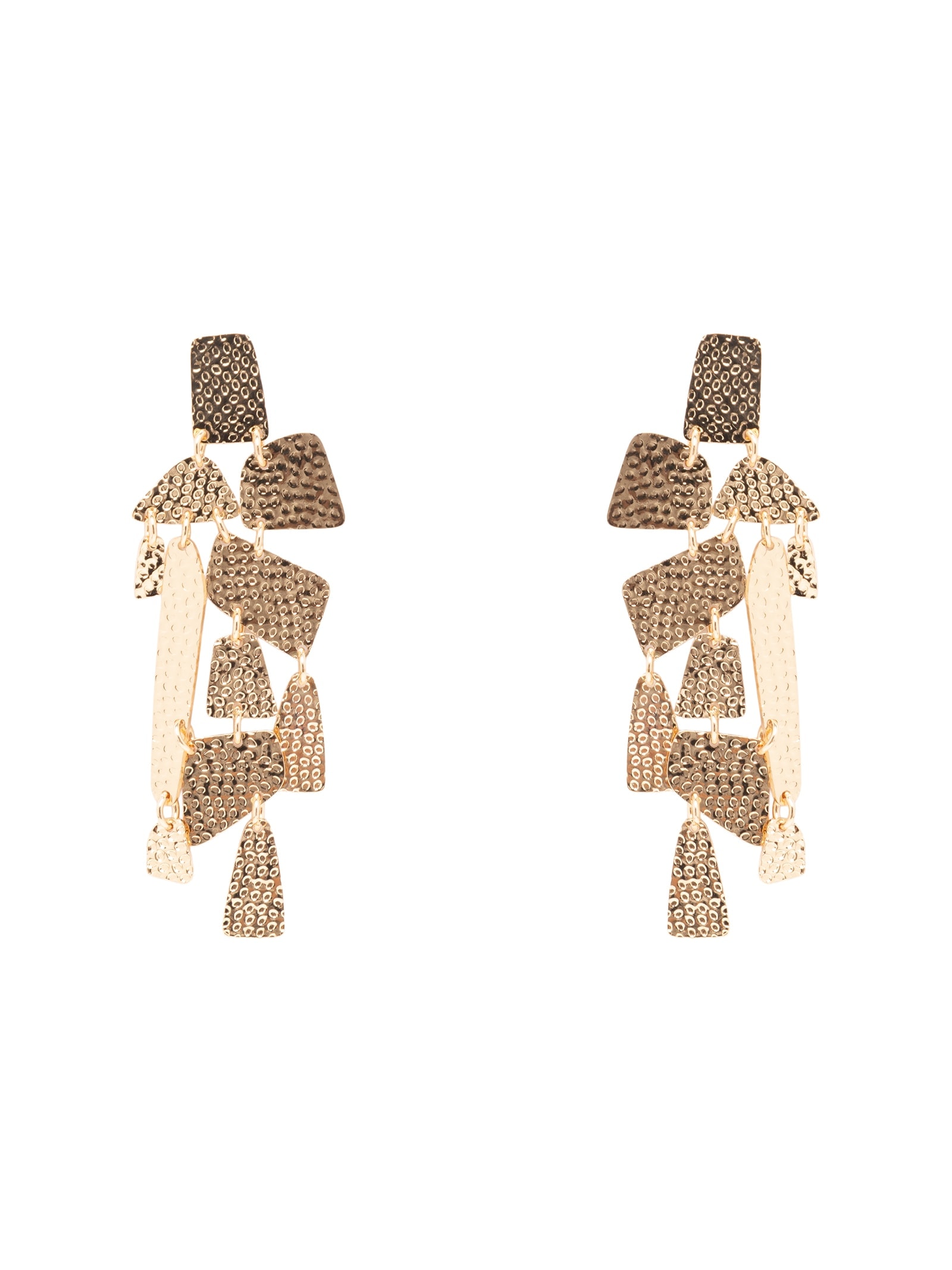 Brinco Feminino Longo Texturizado Dourado Market 33