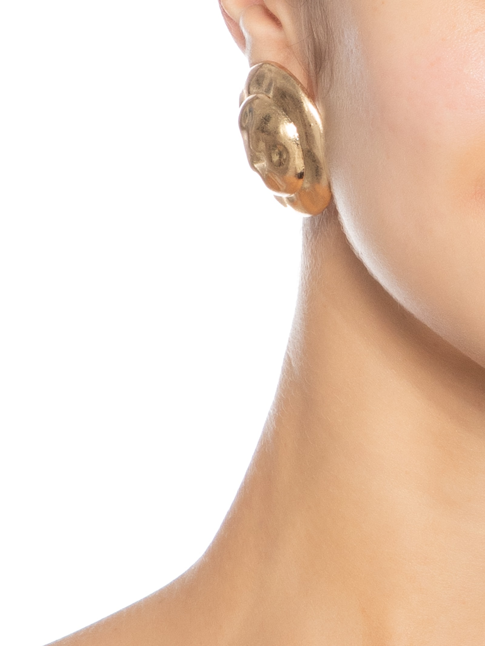 Brinco Feminino Martelado Fosco Dourado Market 33