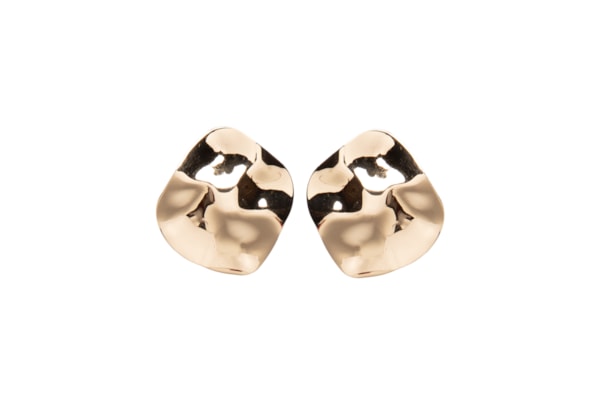 Brinco Feminino Martelado Orgânico - Dourado