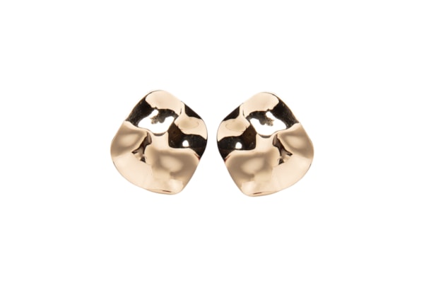 Brinco Feminino Martelado Orgânico - Dourado