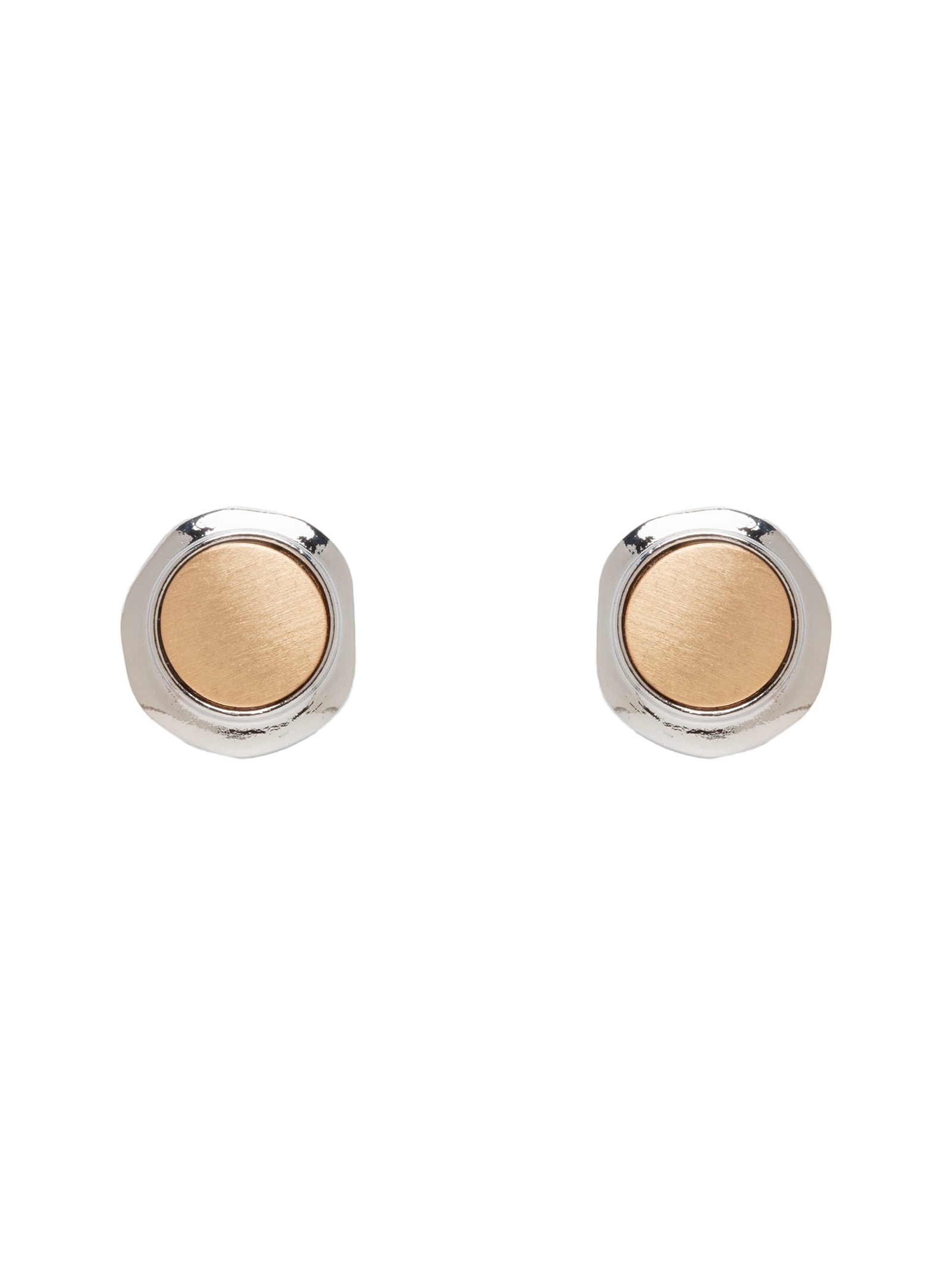 Brinco Feminino Metal Misto Escovado Dourado Basiq