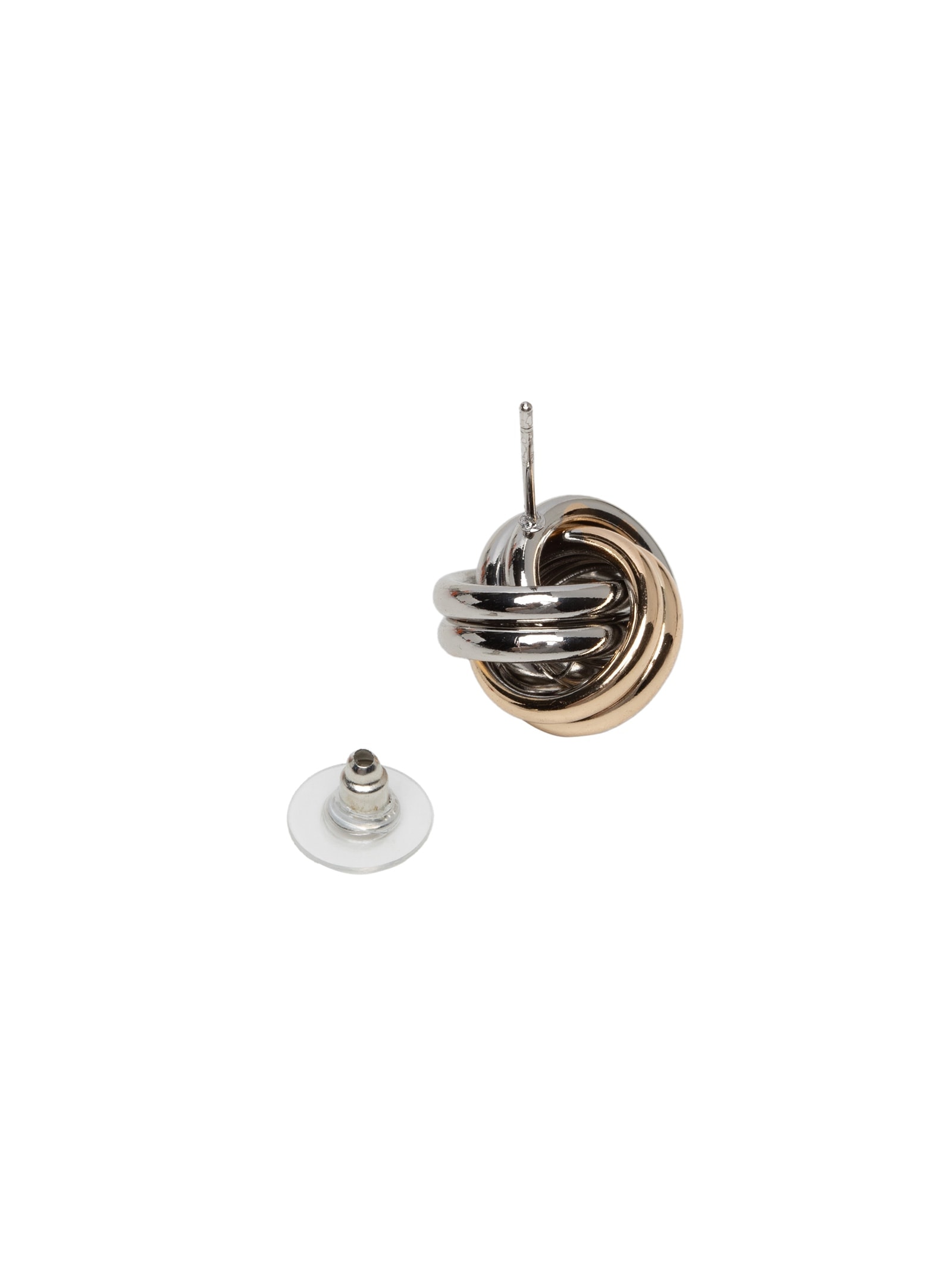 Brinco Feminino Metal Misto Prateado Basiq