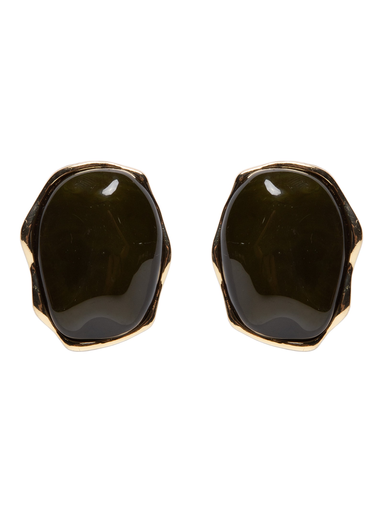 Brinco Feminino Orgânico Com Pedra Verde '2Essential