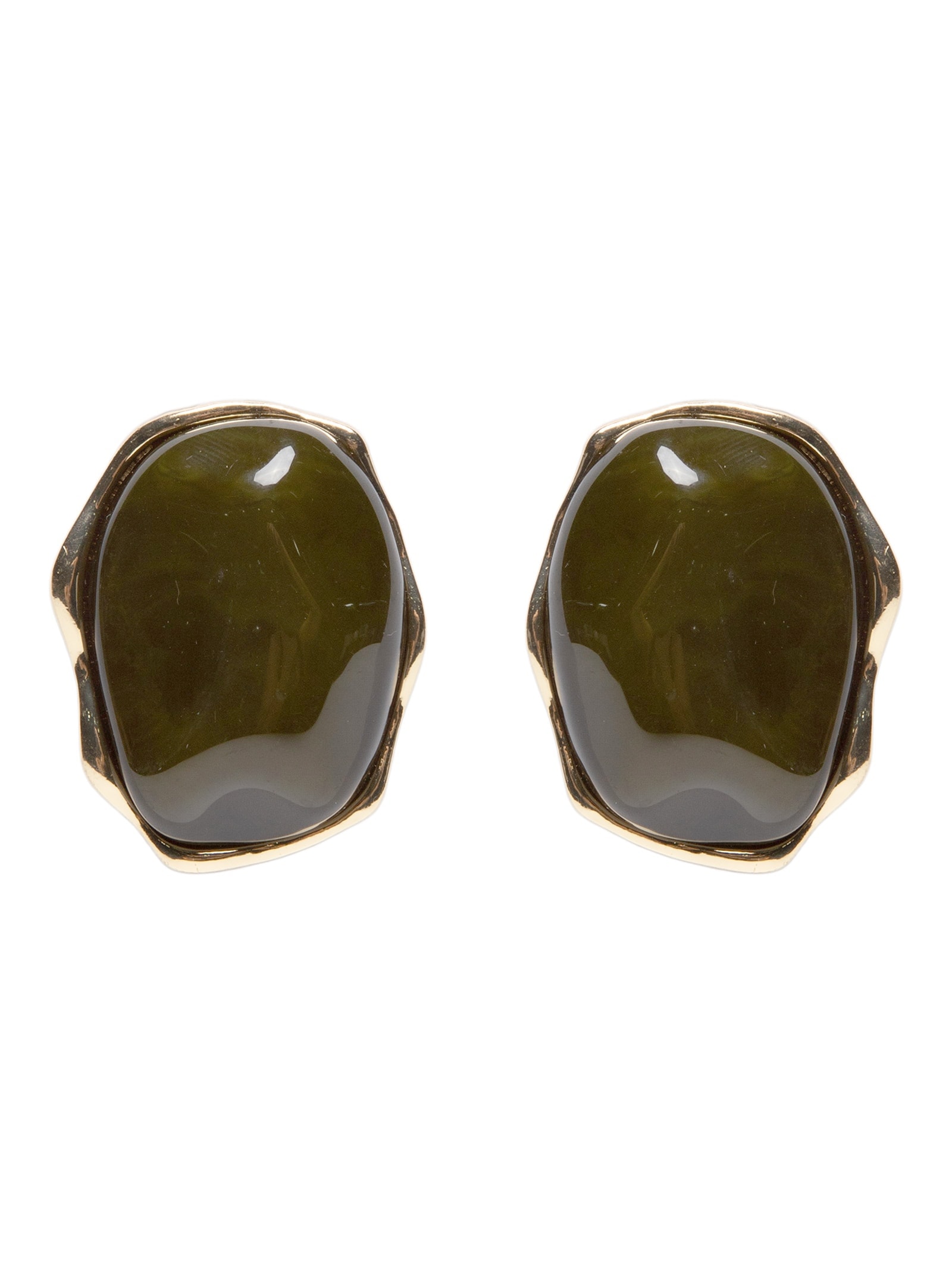 Brinco Feminino Orgânico Com Pedra Verde '2Essential
