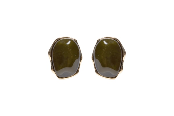 Brinco Feminino Orgânico Com Pedra - Verde