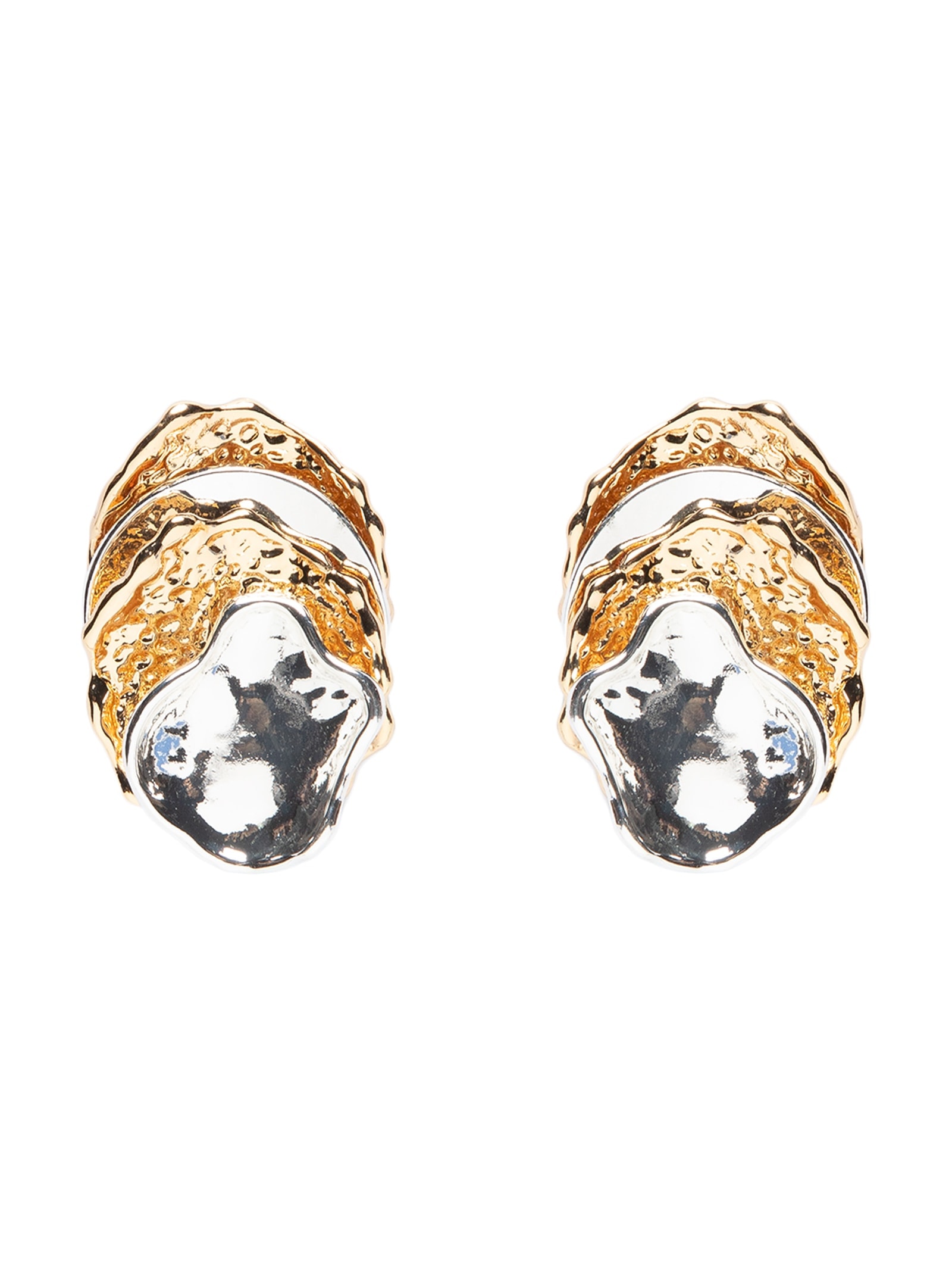 Brinco Feminino Orgânico Em Camadas Dourado Market 33