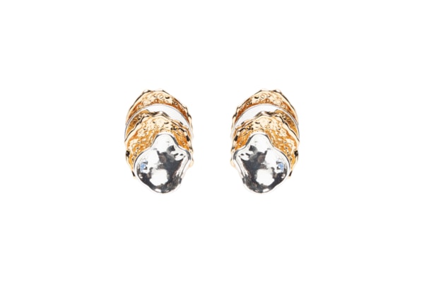 Brinco Feminino Orgânico Em Camadas - Dourado