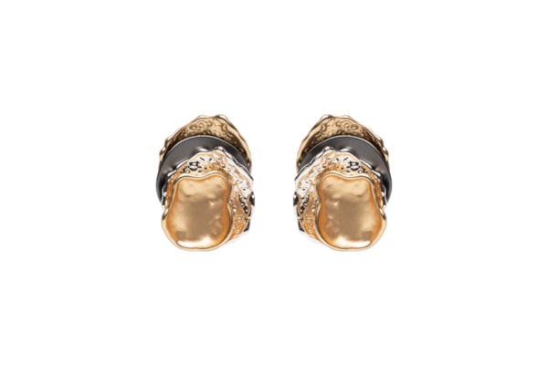 Brinco Feminino Orgânico Em Camadas - Dourado