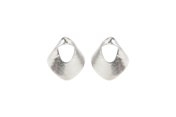Brinco Feminino Orgânico Fosco - Prateado