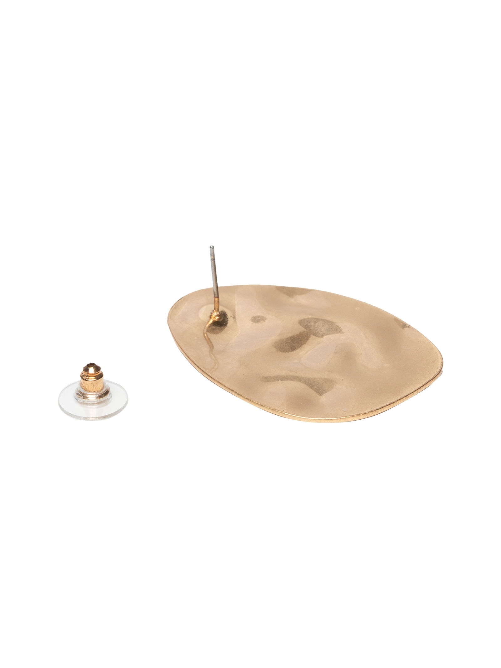 Brinco Feminino Orgânico Martelado Dourado Market 33