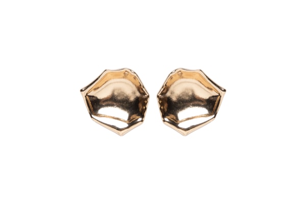 Brinco Feminino Orgânico Martelado - Dourado