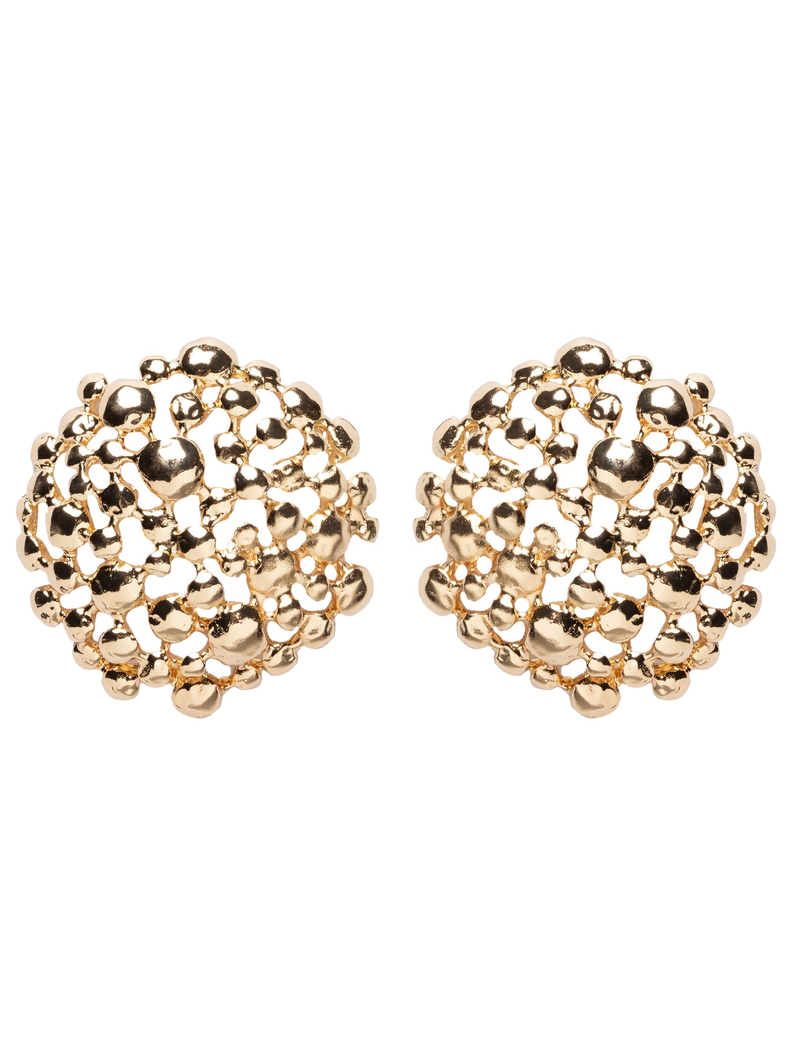 Brinco Feminino Orgânico Texturizado  Dourado Market 33