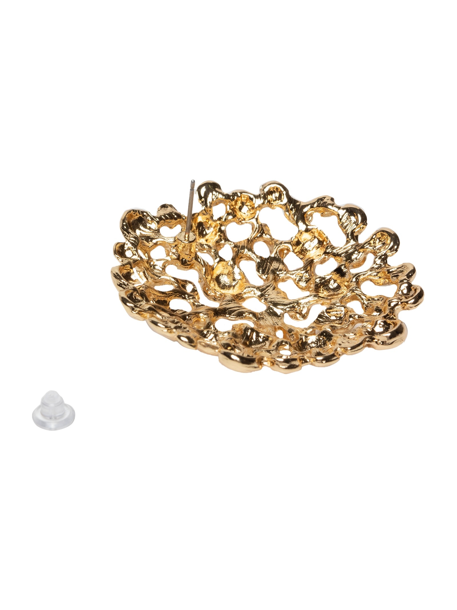 Brinco Feminino Orgânico Texturizado  Dourado Market 33