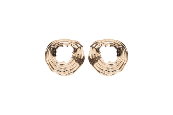 Brinco Feminino Orgânico Texturizado - Dourado