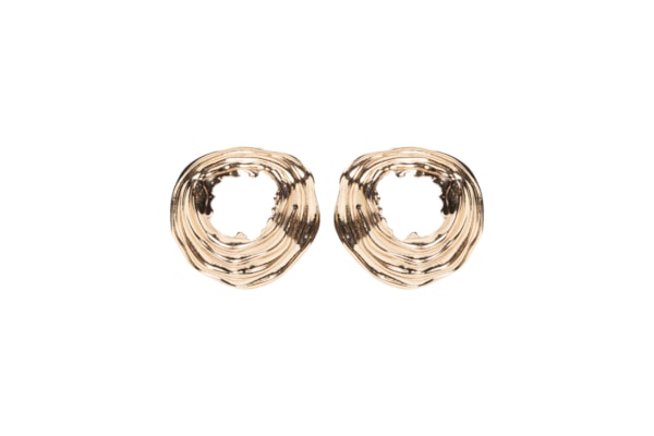 Brinco Feminino Orgânico Texturizado - Dourado