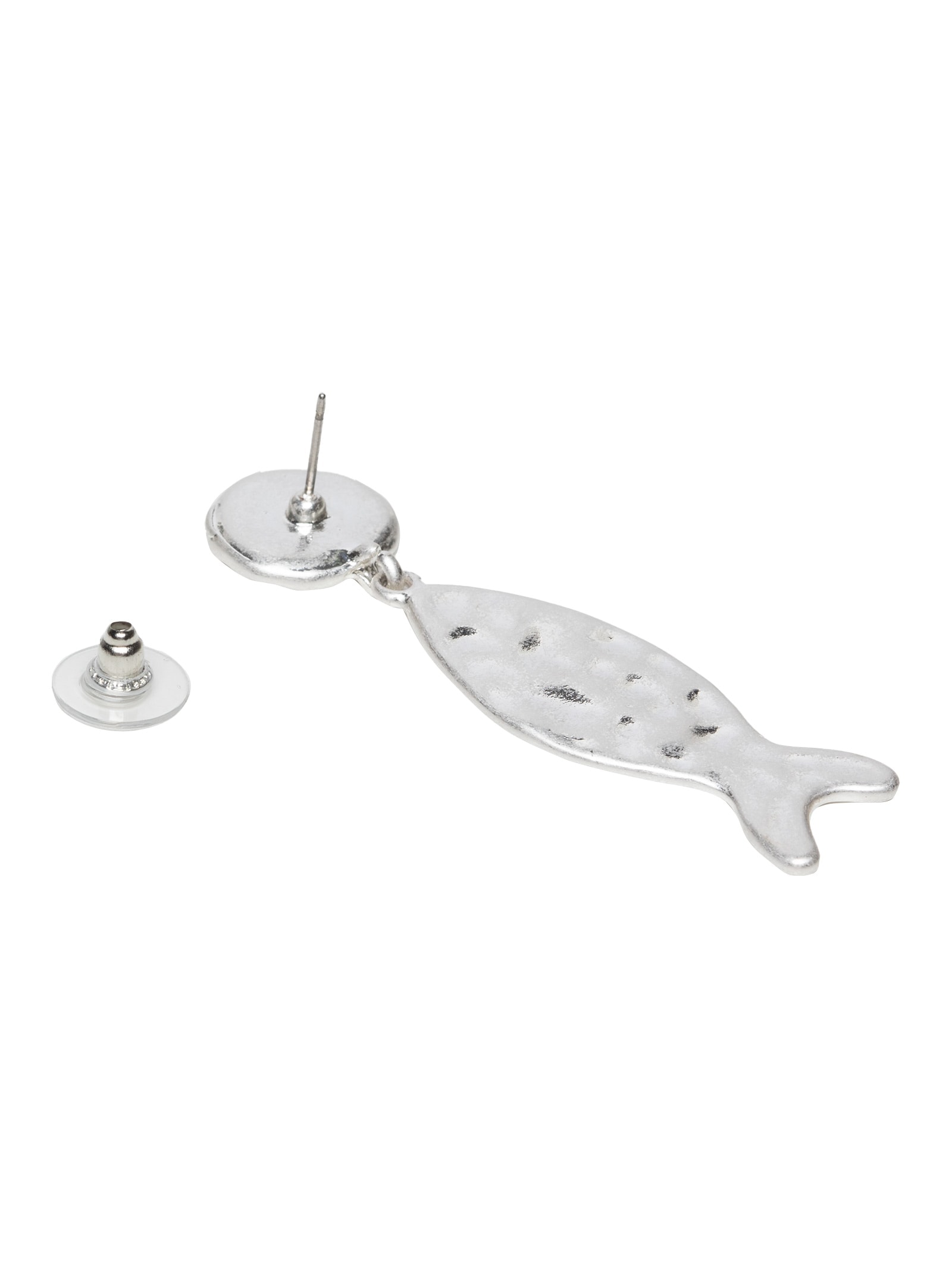 Brinco Feminino Peixe Martelado Prateado Market 33