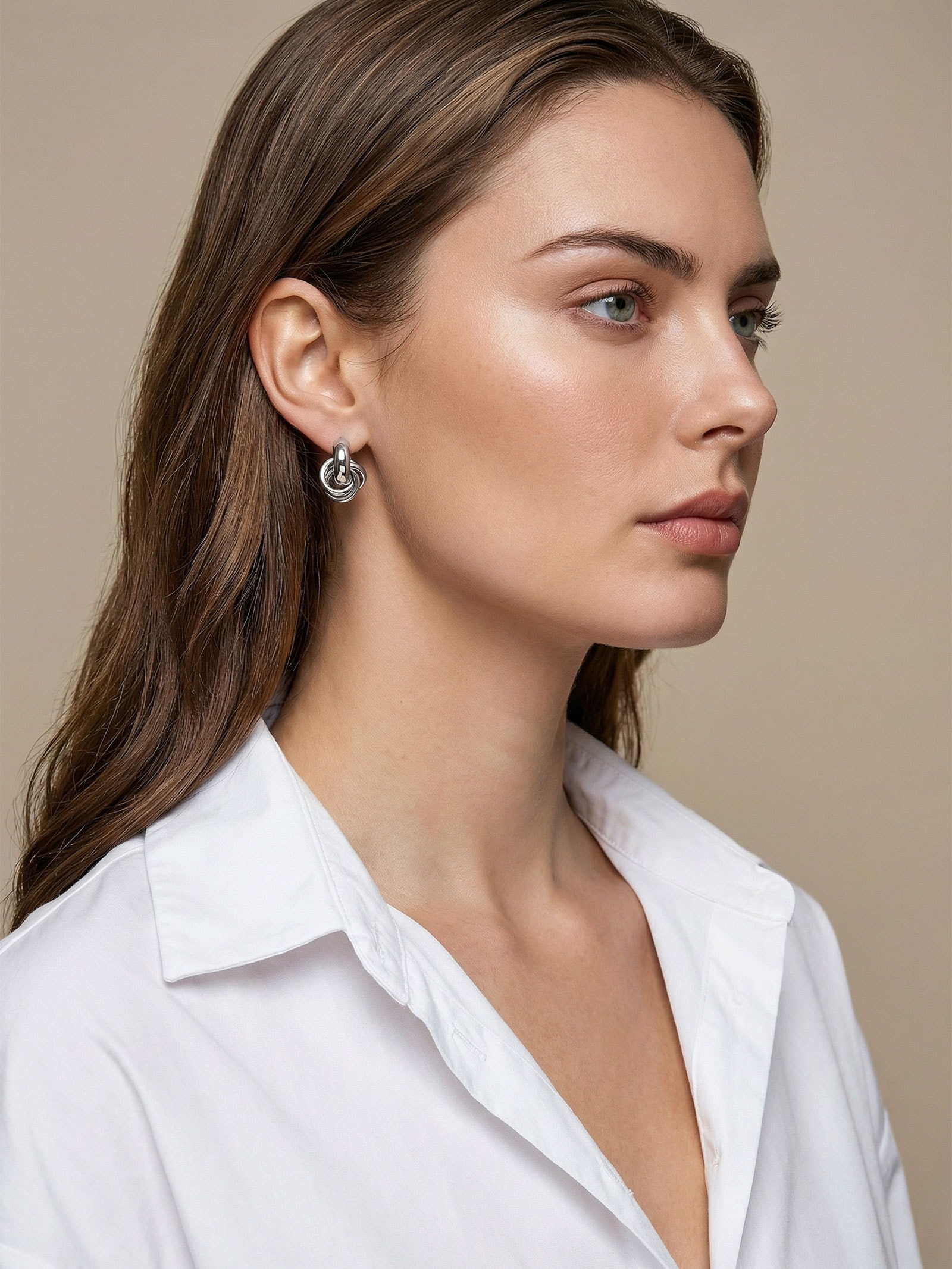 Brinco Feminino Pingente Argolas Prateado Basiq