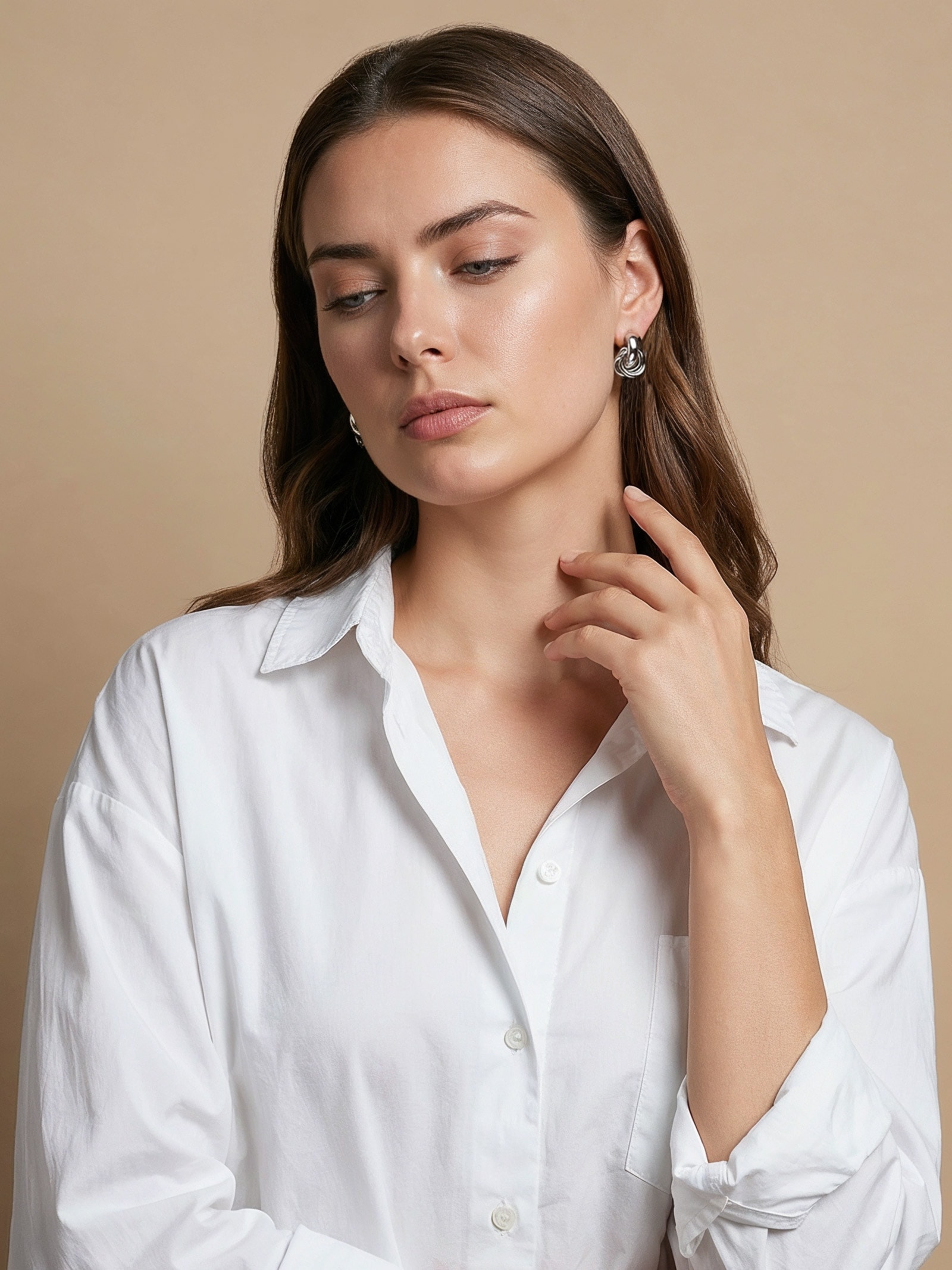 Brinco Feminino Pingente Argolas Prateado Basiq