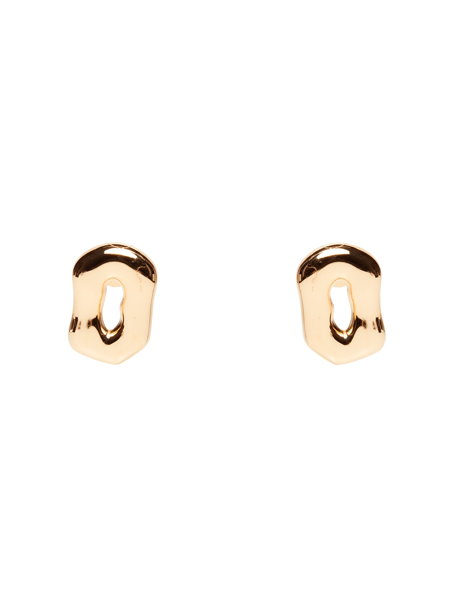 Brinco Feminino Quadrado Orgânico Fixo Vazado Ouro Dourado D'santis Joias