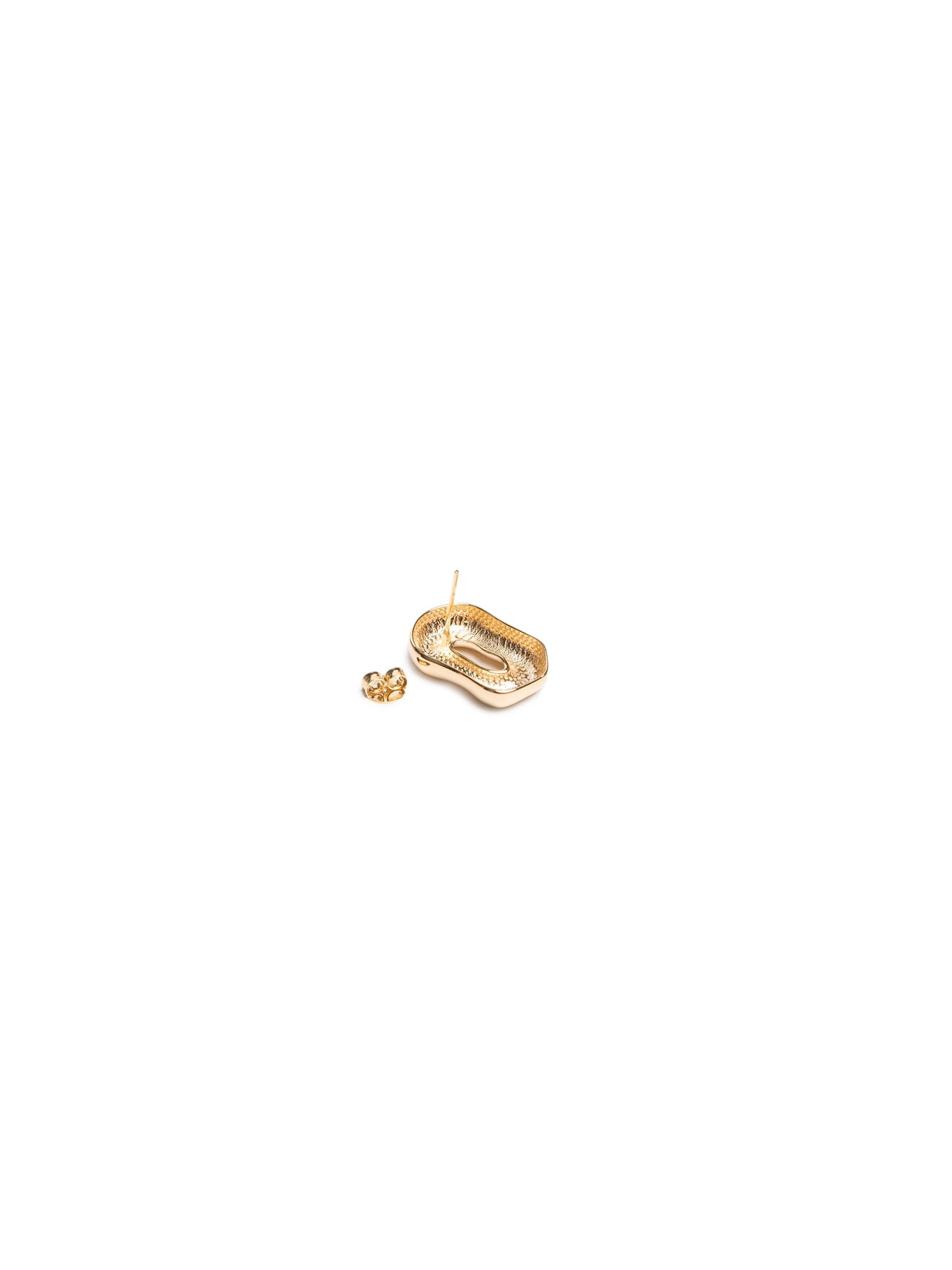 Brinco Feminino Quadrado Orgânico Fixo Vazado Ouro Dourado D'santis Joias