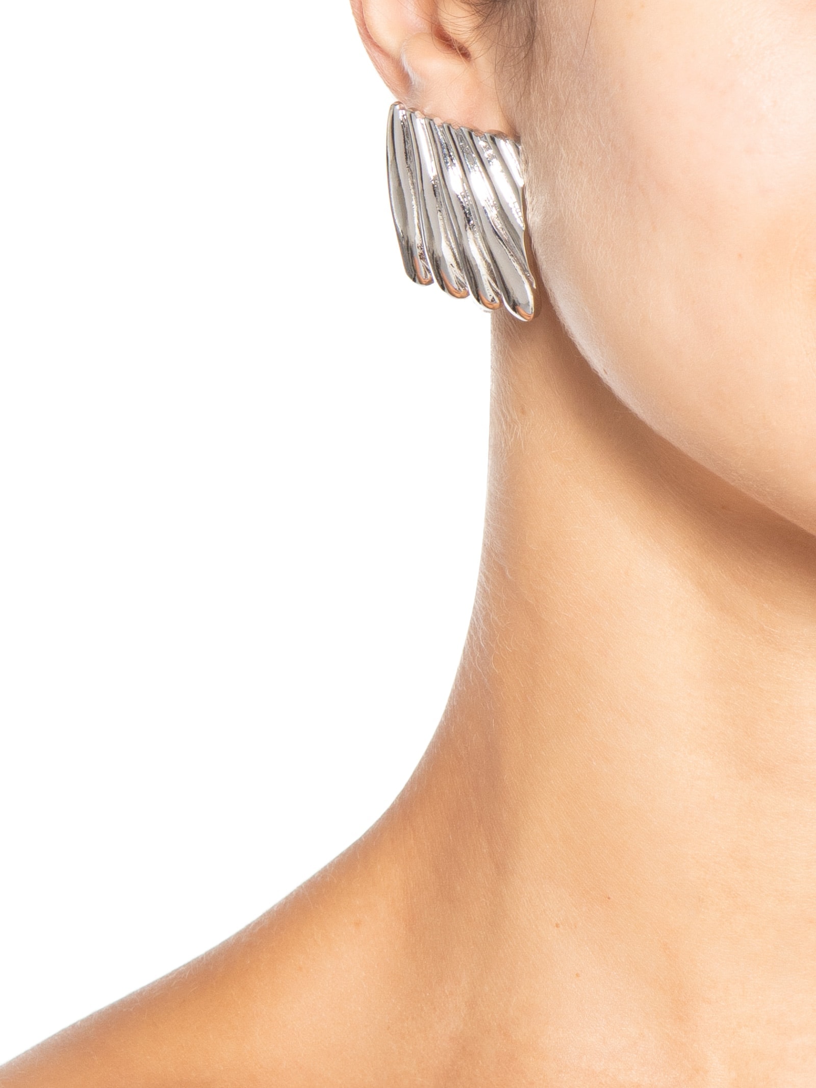 Brinco Feminino Quadrado Texturizado Prateado '2Essential