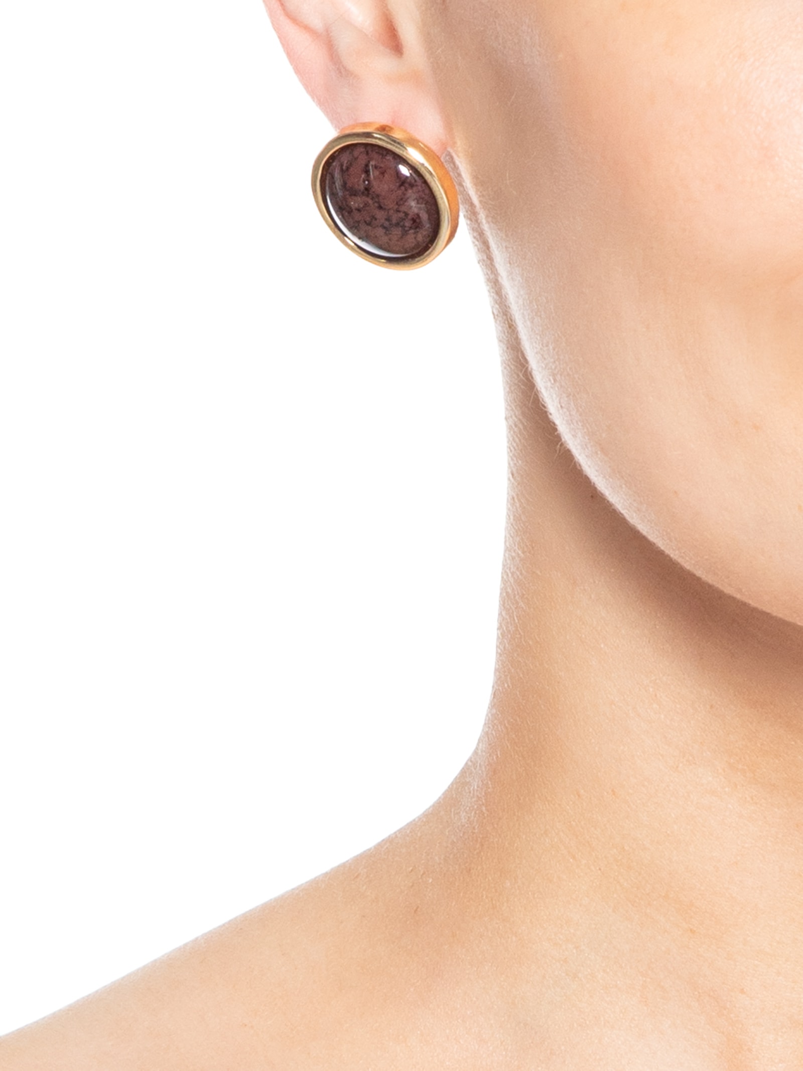 Brinco Feminino Redondo Com Pedra Preto '2Essential