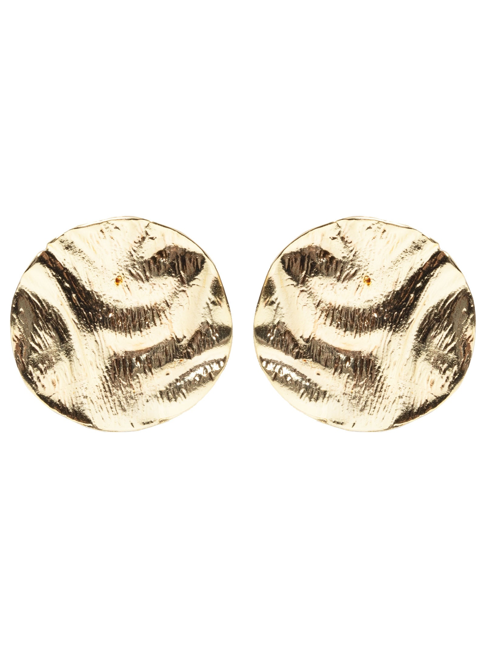 Brinco Feminino Redondo Martelado Dourado Market 33