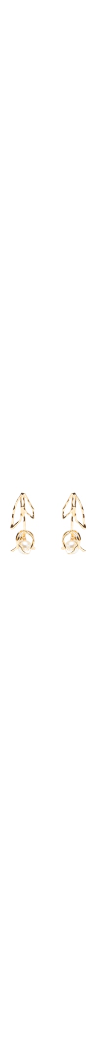 Brinco Feminino Rosa Com Pérola - Dourado