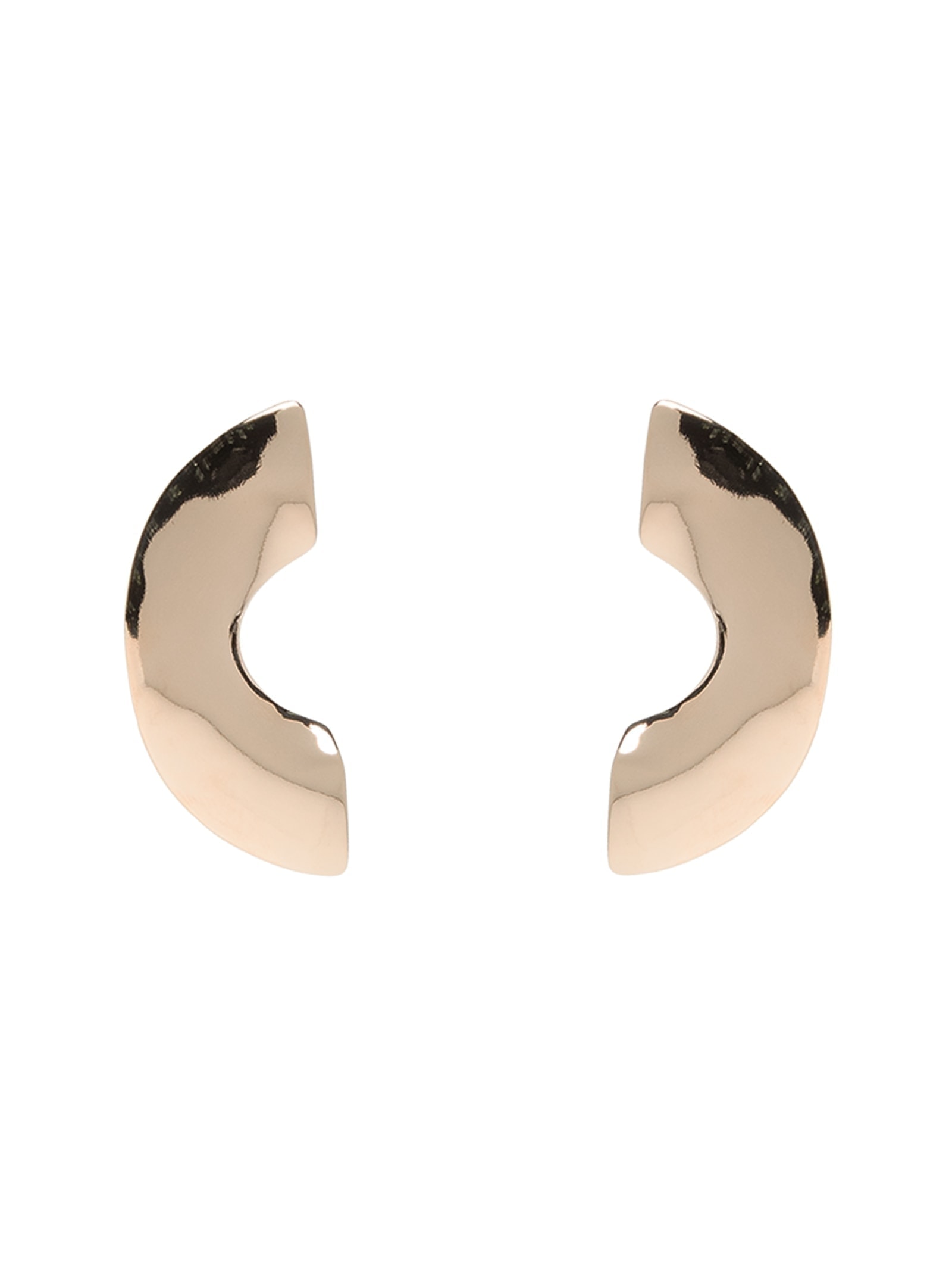 Brinco Feminino Semicírculo Orgânico Polido Dourado D'santis Joias