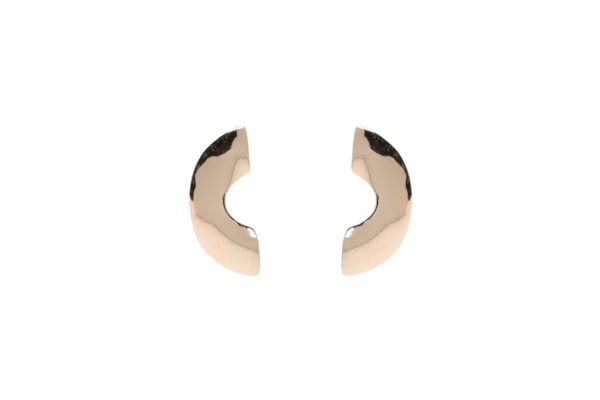 Brinco Feminino Semicírculo Orgânico Polido - Dourado