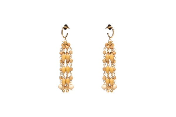 Brinco Feminino Som Do Mar Madeirinhas - Bege