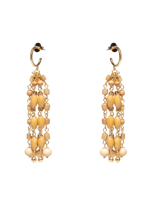 Brinco Feminino Som Do Mar Madeirinhas – Bege