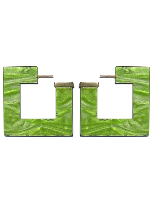 Brinco Feminino Square Acrilic - Verde