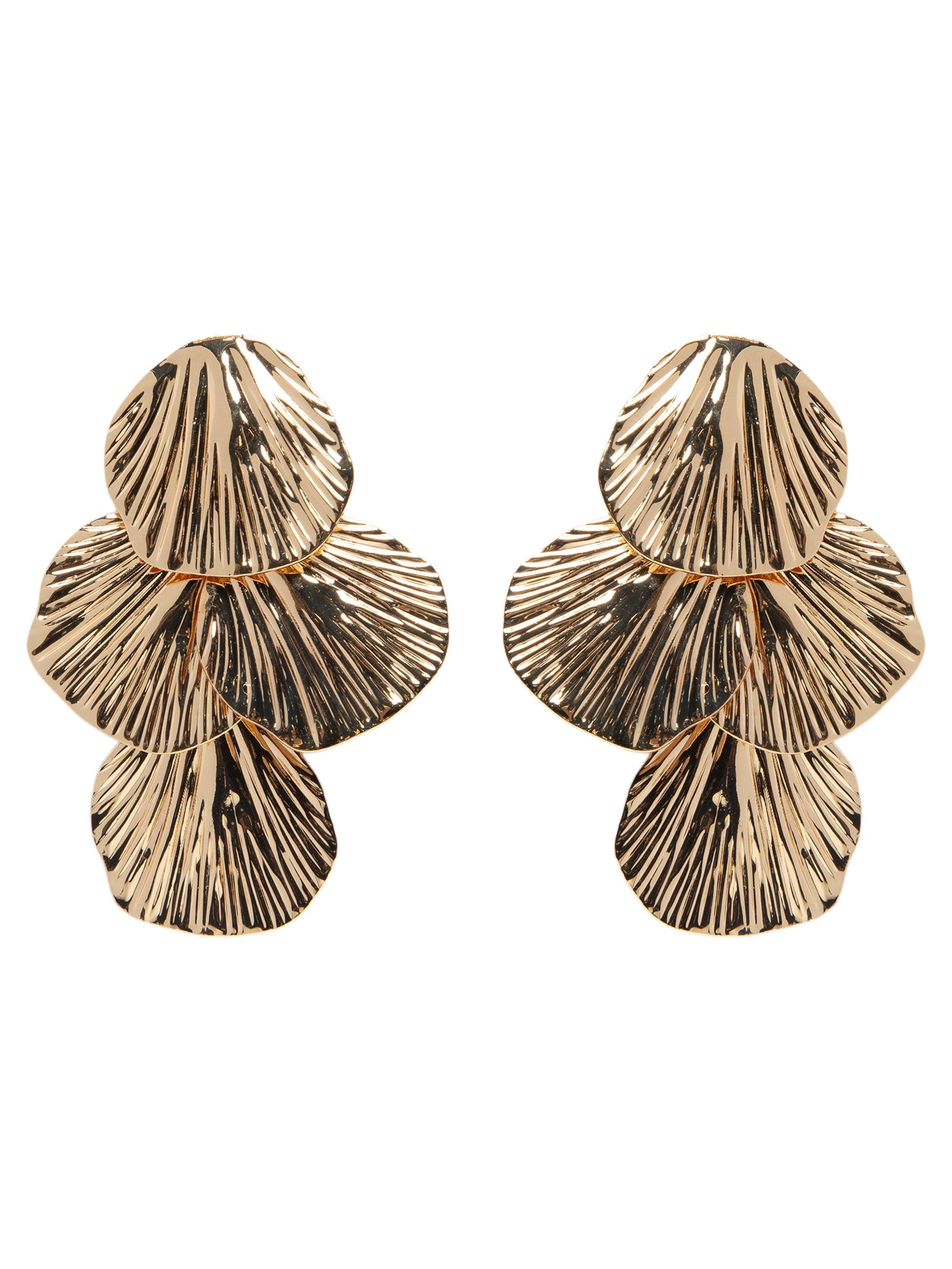 Brinco Feminino Texturizado Em Cascata Dourado '2Essential