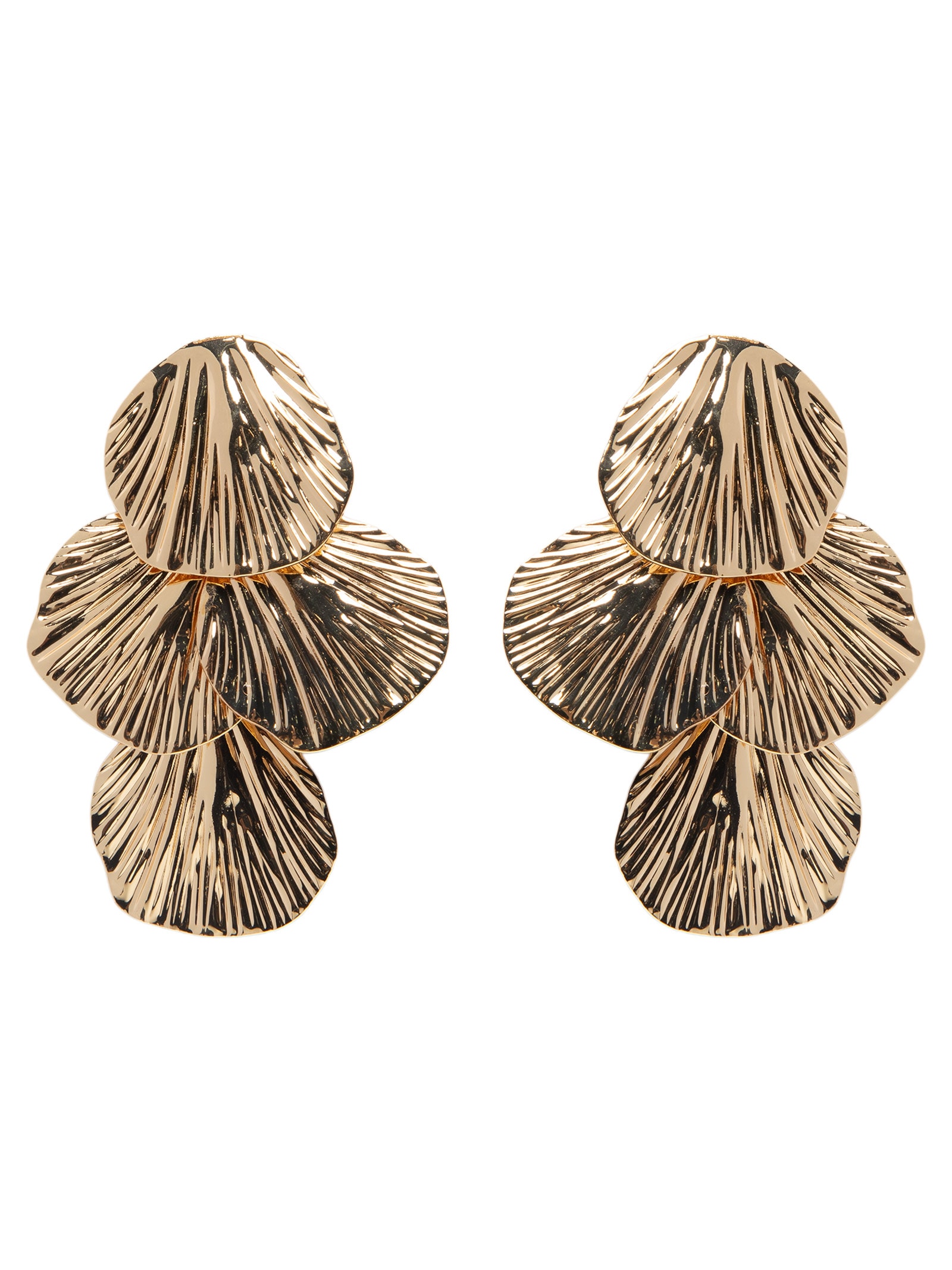 Brinco Feminino Texturizado Em Cascata Dourado '2Essential