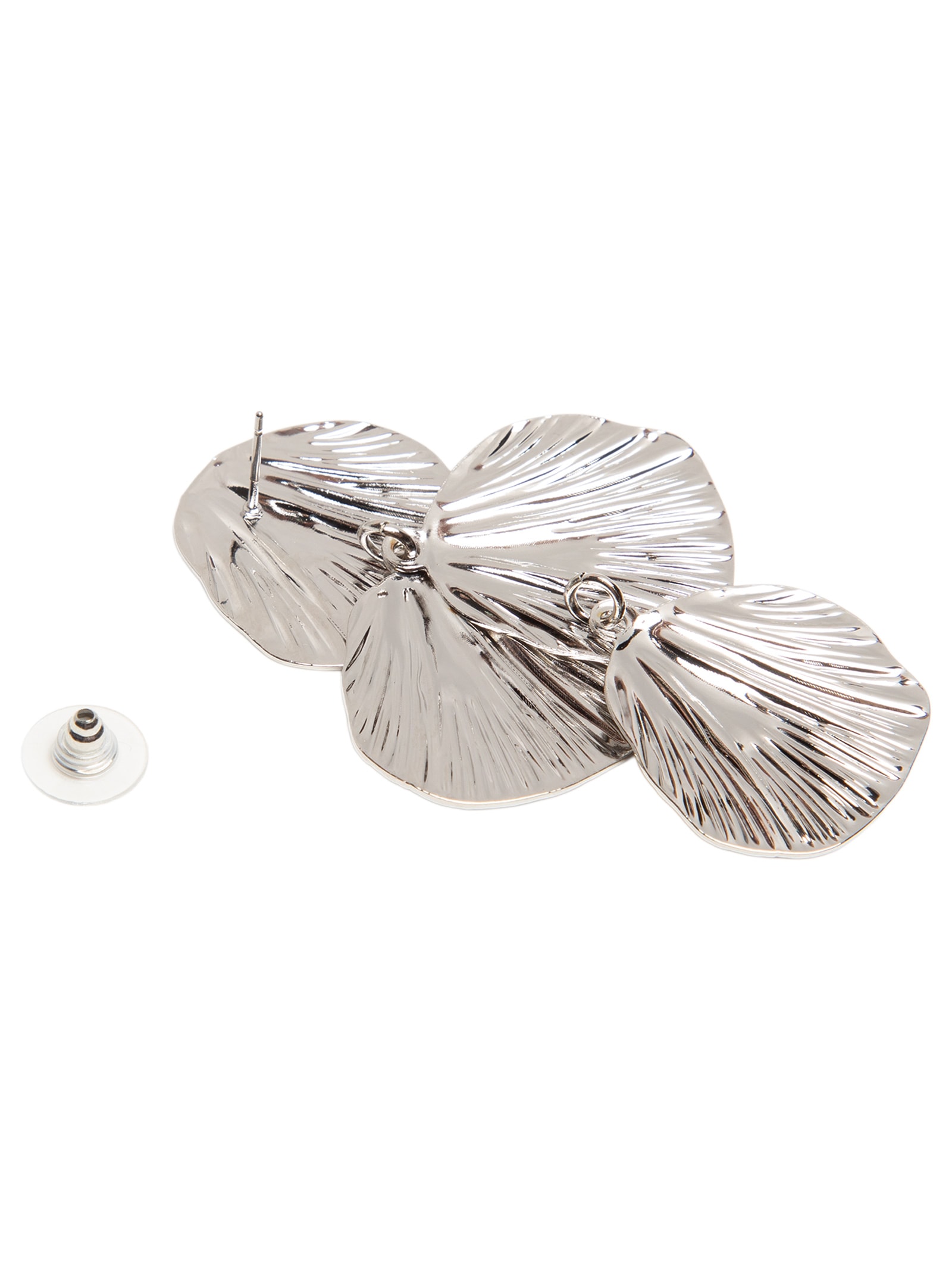 Brinco Feminino Texturizado Em Cascata Prateado '2Essential