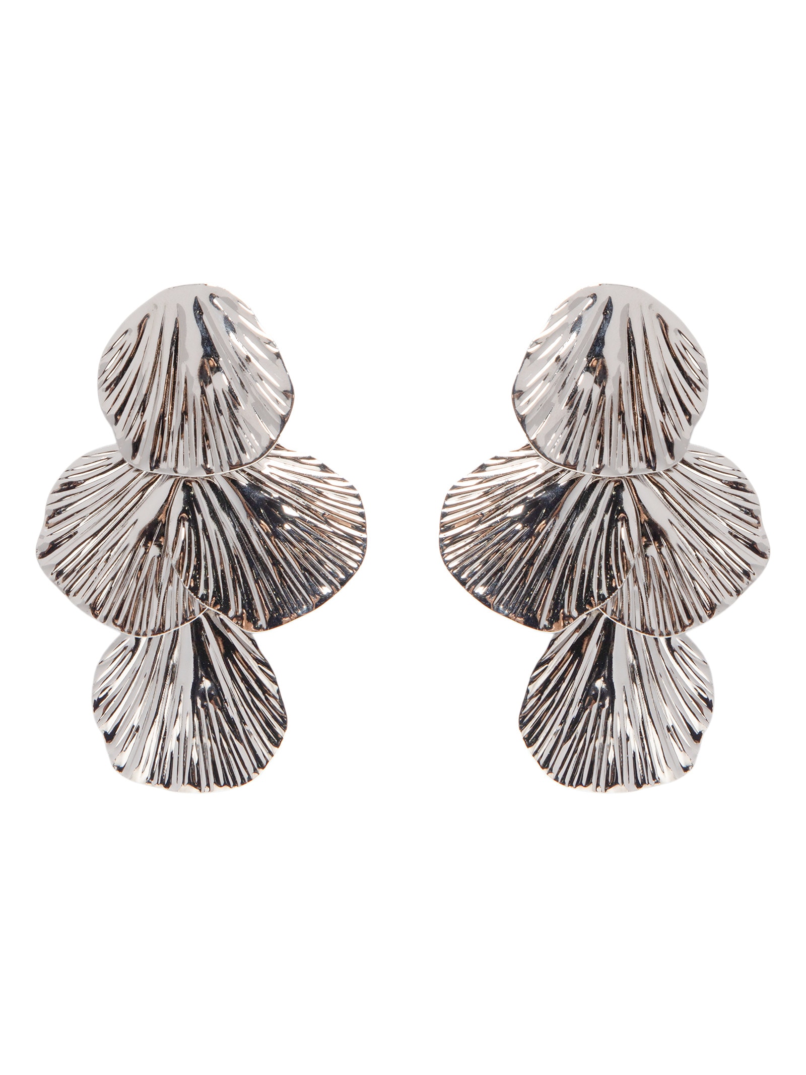 Brinco Feminino Texturizado Em Cascata Prateado '2Essential