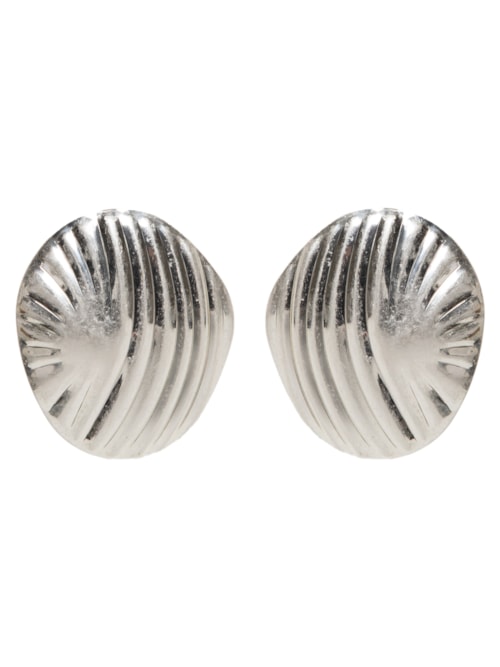 Brinco Feminino Texturizado Em Metal Fosco – Prateado