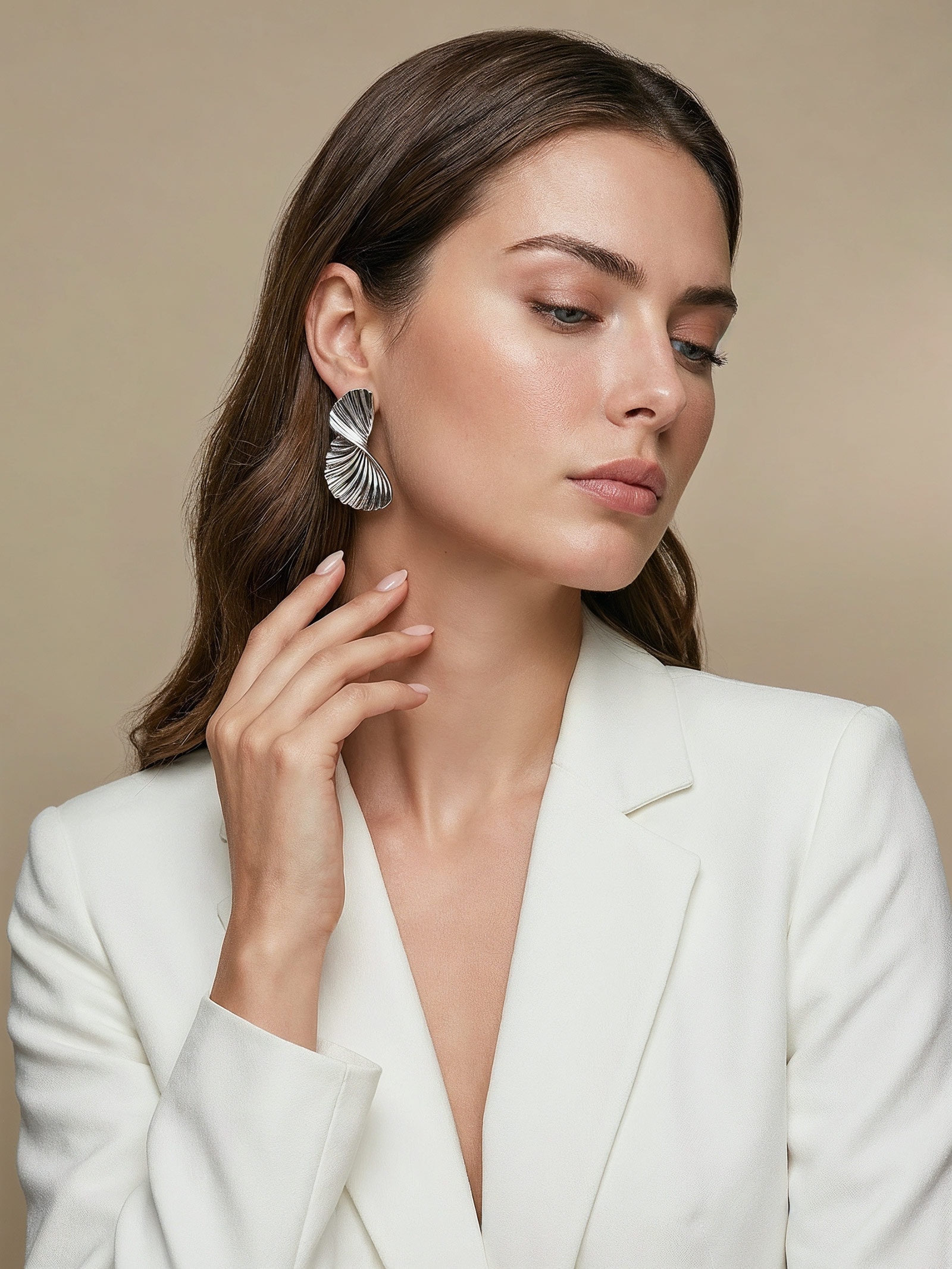 Brinco Feminino Texturizado Orgânico Prateado '2Essential