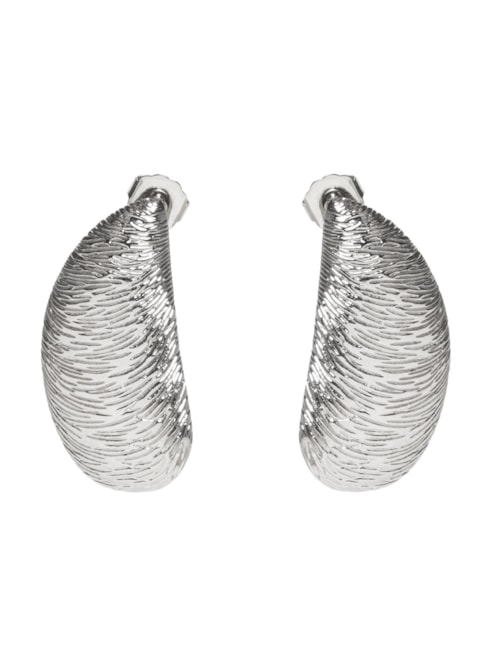 Brinco Feminino Texturizado – Prateado