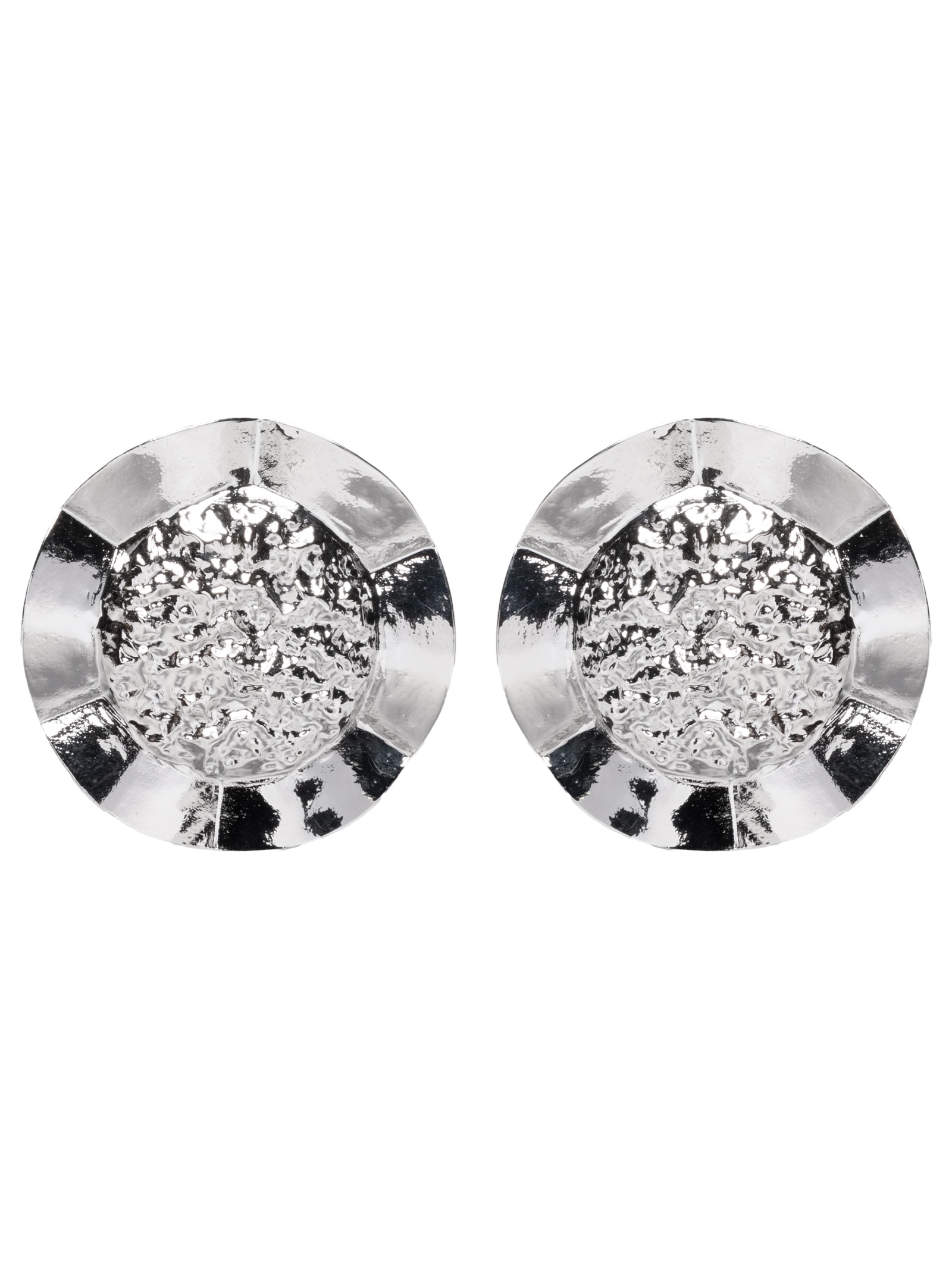 Brinco Feminino Texturizado Prateado Market 33