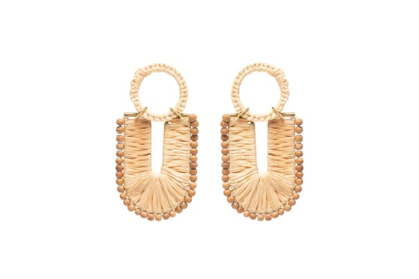 Brinco Feminino Veranil Palha - Bege