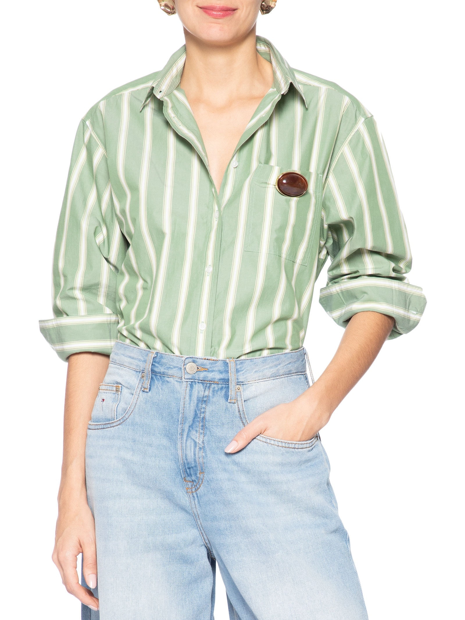 Broche Feminino com Pedra Marrom '2Essential