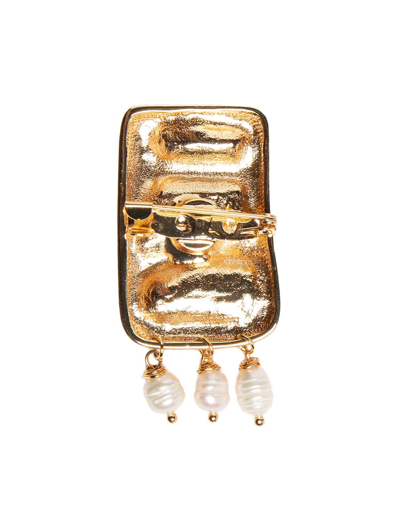 Broche Feminino Martelado Com Pérolas Dourado '2Essential