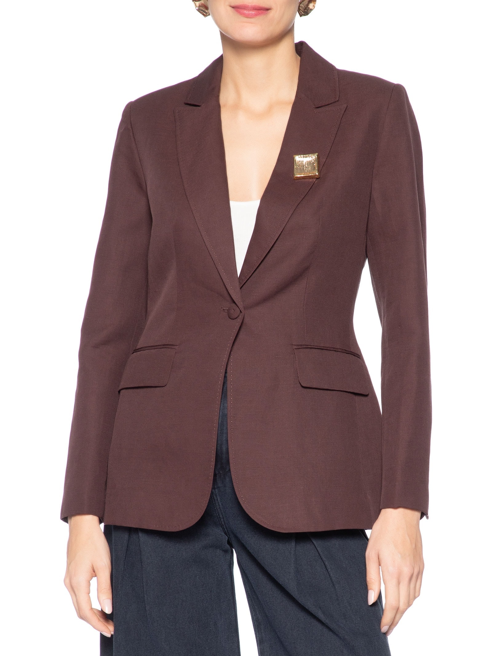 Broche Feminino Quadrado Dourado '2Essential