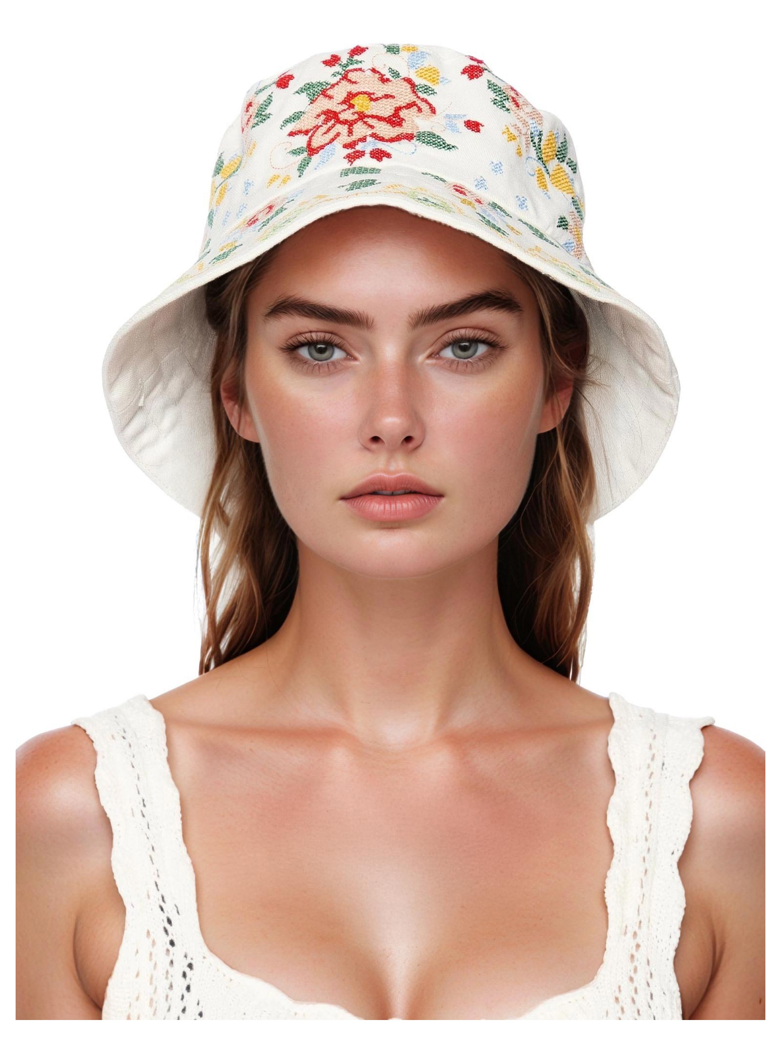 Bucket Feminino Bordado Brisa Serena Branco Farm Praia