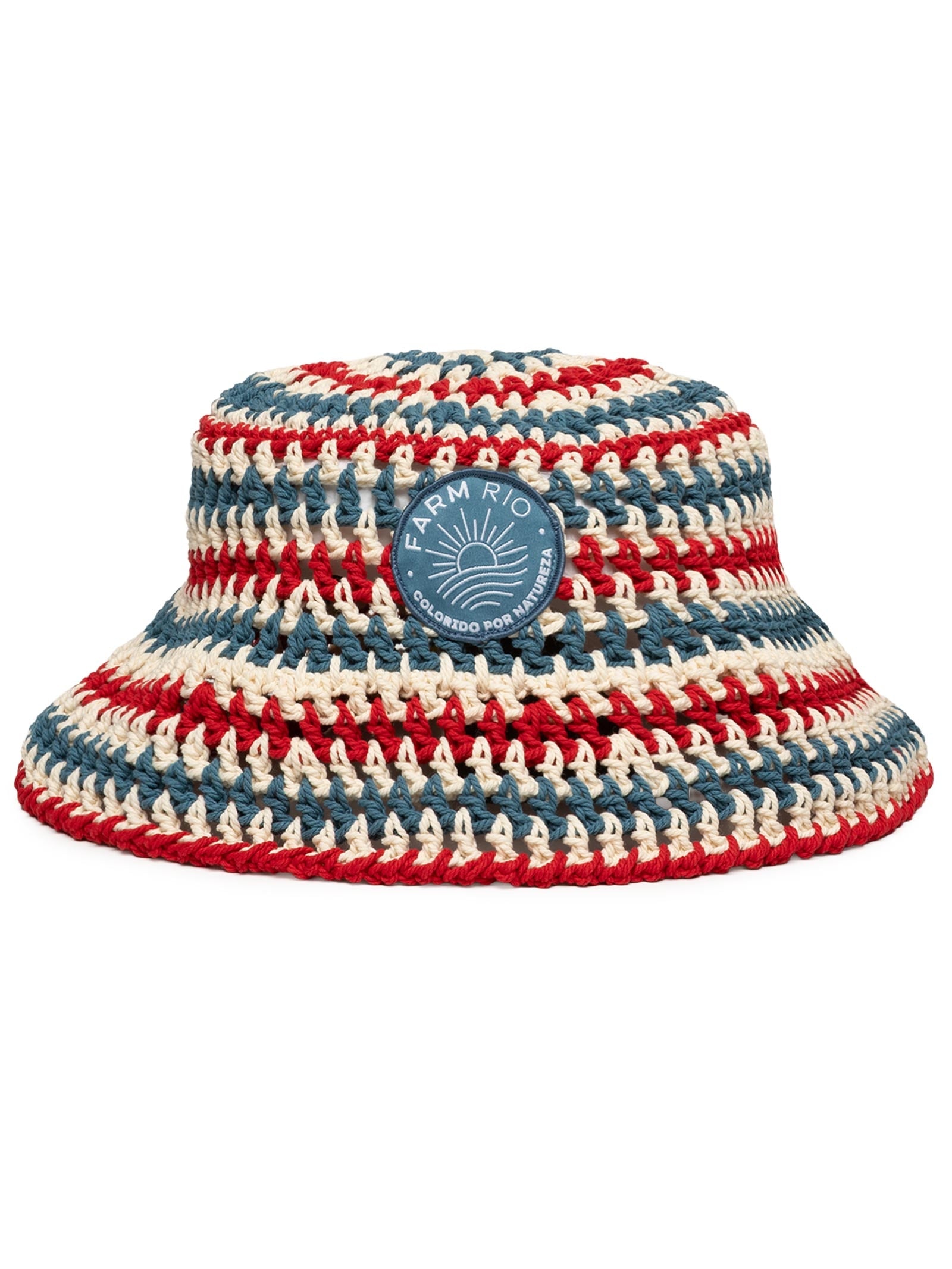Bucket Feminino Crochet Listra Hibisco Azul Farm Praia