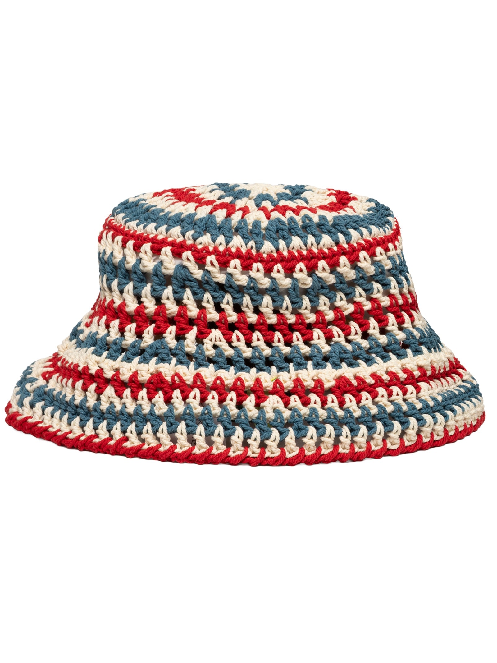 Bucket Feminino Crochet Listra Hibisco Azul Farm Praia