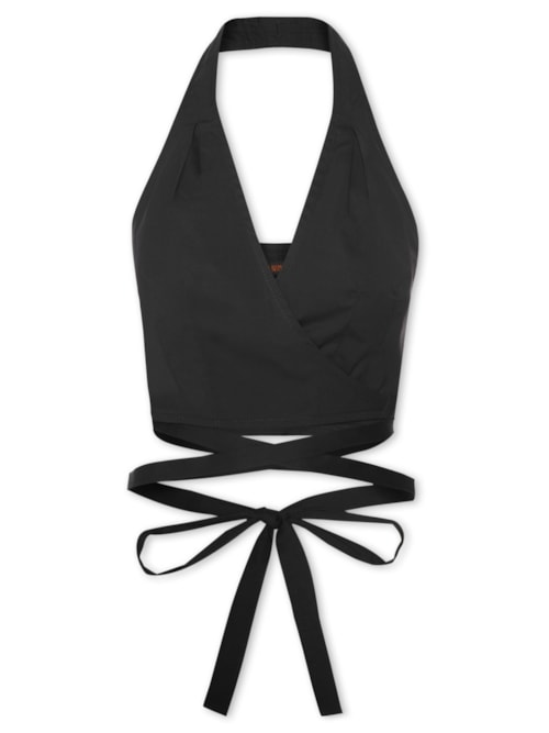 Busa Feminina Com Gola Transpassada – Preto